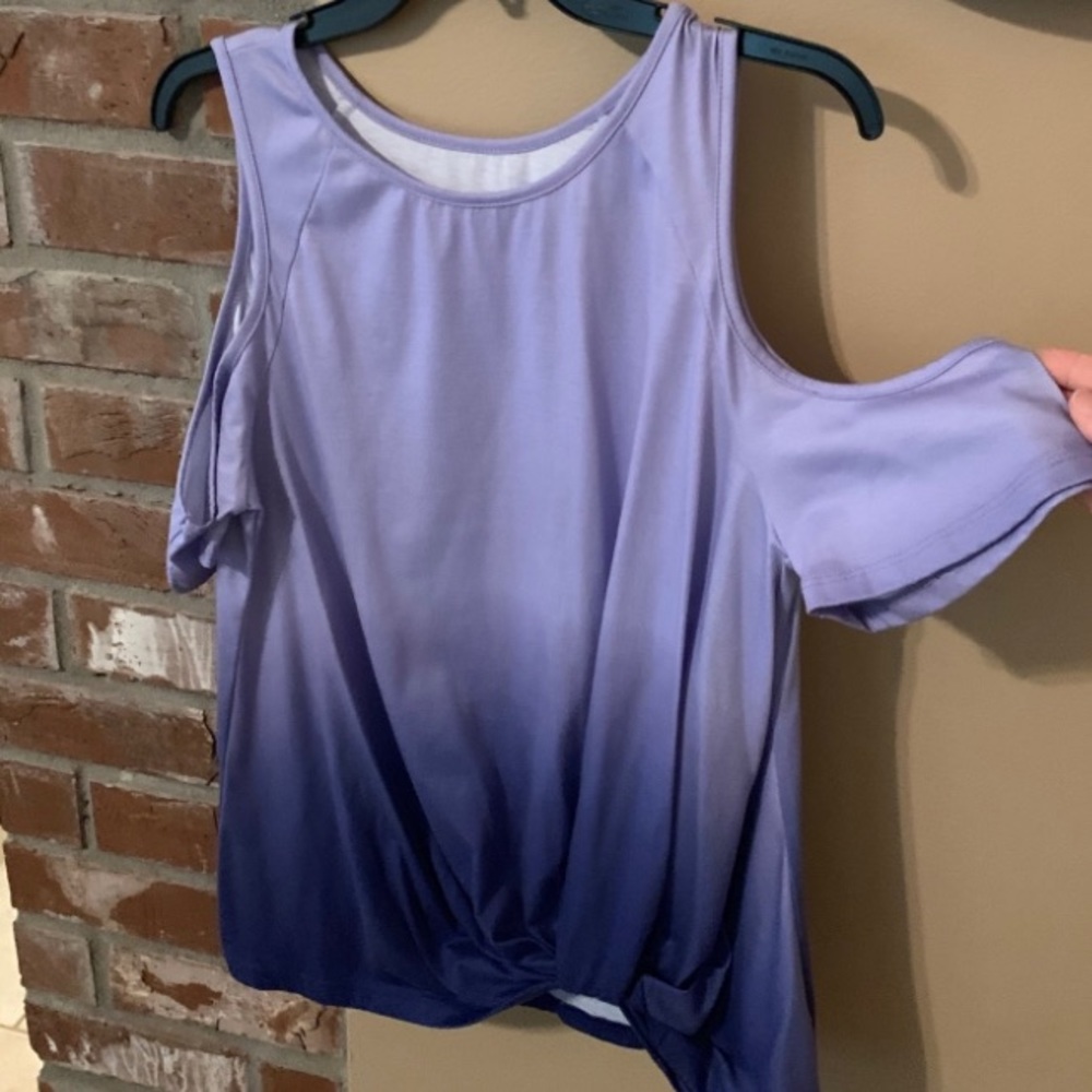 Purple Ombré cold shoulder top - large